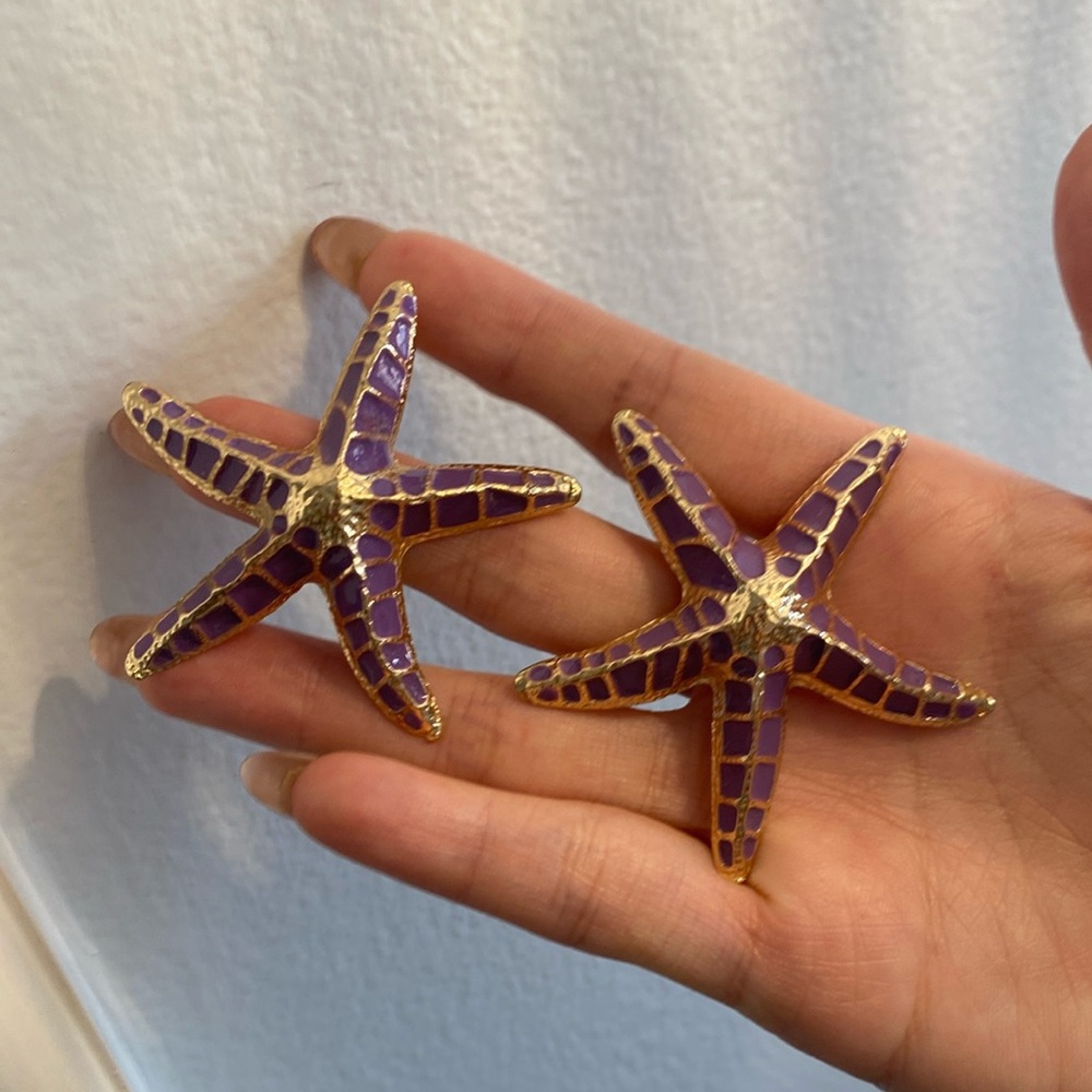 Zara Purple star 🌟 shape earrings